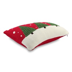 Подушка вязаная с новогодним рисунком Festive Wood из коллекции New Year Essential, 40x60 см