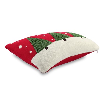 Подушка вязаная с новогодним рисунком Festive Wood из коллекции New Year Essential, 40x60 см