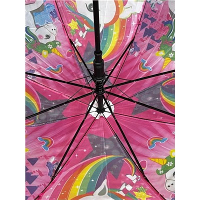 Зонт-трость для девочки с мультгероями полуавтомат Арт 004/2
