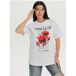Футболка "Цветок" белый женская