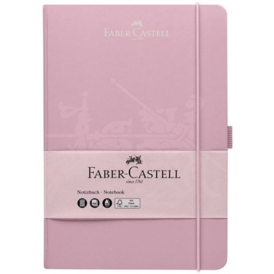 Бизнес-блокнот А5, 194л., Faber-Castell, матовая ламинация, тиснение ВД-лаком, цвет дымчато-розовый
