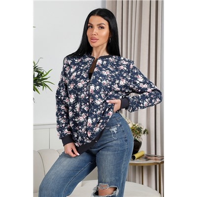 Женская толстовка Бомбер 750 / синий/роза