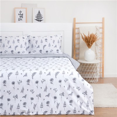 Постельное бельё LoveLife дуэт "Dark flowers" 143х215см-2шт, 225х240см, 50х70см-2шт, 100% хлопок, сатин, 125г/м²
