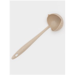 Половник-шумовка Доляна, 27 см, бежевый