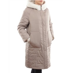 2661 BEIGE Пальто двухстороннее женское еврозима (100 гр. холлофайбер)