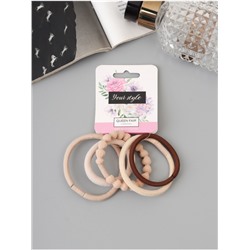 Резинки для волос «Спорт люкс», набор 5 шт., классика, бежевые