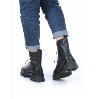 04-M3-2170 BLACK Ботинки зимние женские (натуральная кожа, натуральный мех)