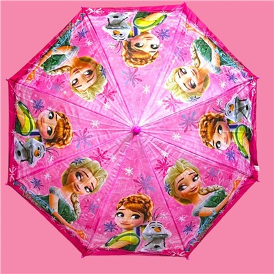 Зонт-трость для девочки с мультгероями полуавтомат Арт 1001/1