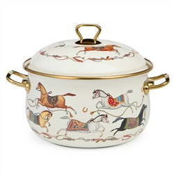 КАСТРЮЛЯ LEFARD ЭМАЛИРОВАННАЯ С КРЫШКОЙ, СЕРИЯ PASSAGE, 4,8Л, ДИА.22СМ ПОДХОДИТ ДЛЯ ИНДУК.ПЛИТ