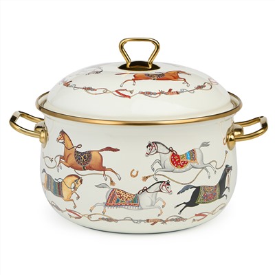 КАСТРЮЛЯ LEFARD ЭМАЛИРОВАННАЯ С КРЫШКОЙ, СЕРИЯ PASSAGE, 4,8Л, ДИА.22СМ ПОДХОДИТ ДЛЯ ИНДУК.ПЛИТ