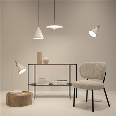 Лампа настольная Thor, Ø21х58 см, бежевая