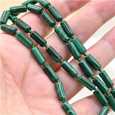 Бусы из малахита цилиндр 4*12мм, 50см
