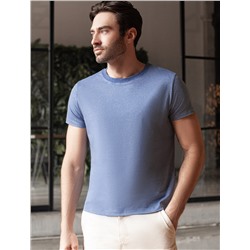 Футболка slim fit  из премиального хлопка с  эффектом меланж