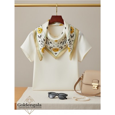 Косынка шелковая с принтом Арт 25183/012