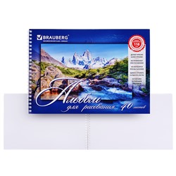 Альбом для рисования 40л. гребень, обл.мел.карт, Удивительная природа (2вида),