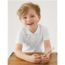 2pk Boys' Slim Fit School Polo Shirts (2-16 Yrs)