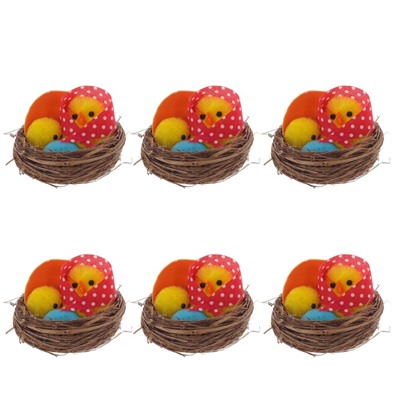 GAEM Набор из 6-ти изделий декоративных "Гнездо пасхальное" (4,5*3,5), L18 W14 H5,5 см