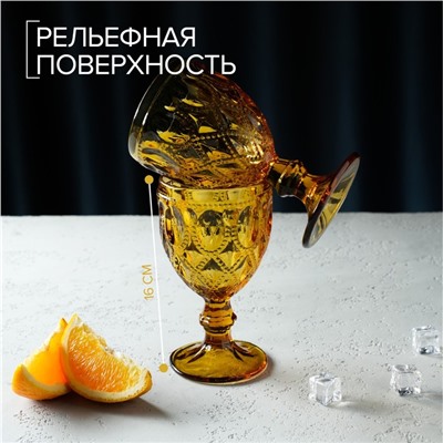 Бокалы для вина Magistro «Варьете», 320 мл, 8.5×16 см, стекло, набор 2 шт., жёлтые