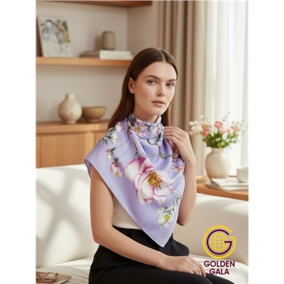 Платок утепленный "Цветы яблони" Арт 2025/06 (лаванда)