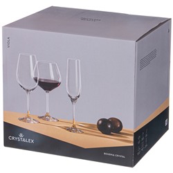 НАБОР БОКАЛОВ ДЛЯ ВИНА ИЗ 6 ШТ. "ВИОЛА МИКС" 450 МЛ ВЫСОТА=24 СМ (КОР=8НАБОР.)