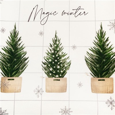Набор новогодний подарочный "Этель" Magic winter, фартук, полотенце, прихватка