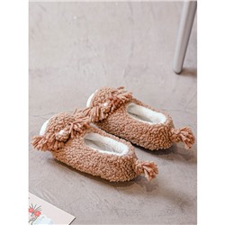 Тапочки «Львёнок» коричневые с задником