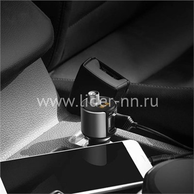 MP3 FM Modulator HOCO E19 (Bluetooth/2 USB/дисплей) черный