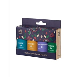 Набор масел эфирных "Главбаня"(лимон, можжевельник, мята, сосна),4х15мл
