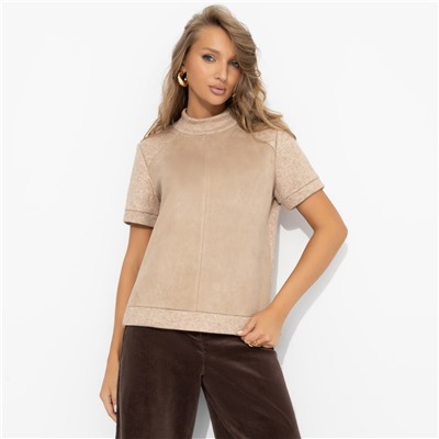 Водолазка из экозамши, Фирменное приветствие (песочная)