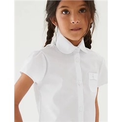 2pk Regular Fit Easy To Iron School Shirts (2-14 Yrs)