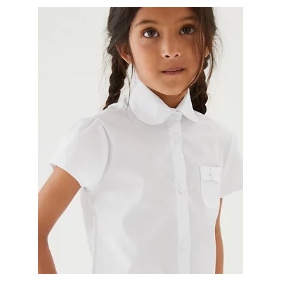 2pk Regular Fit Easy To Iron School Shirts (2-14 Yrs)