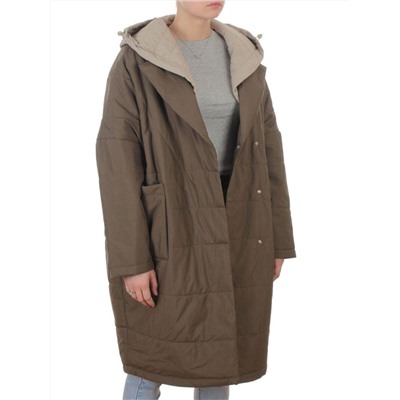 8030 DK. GREEN (KHAKI) Куртка демисезонная женская (100 гр. холлофайбер)
