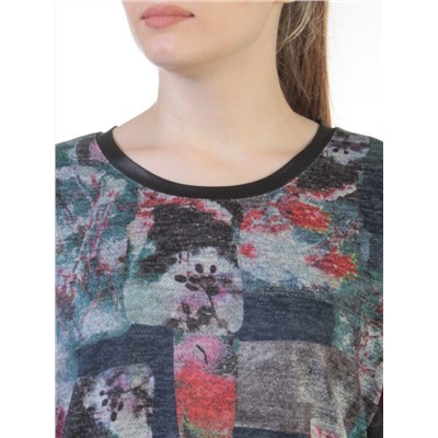 4001 DK. BLUE Кофта женская (60% хлопок, 20% вискоза, 10% полиамид, 10% эластан)