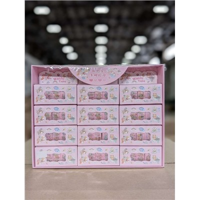 Набор декоративного скотча 4 шт. "Cute ballon" pink, шоу-бокс 12 шт.