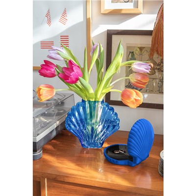 Ваза для цветов Seashell, 18,5 см, голубая