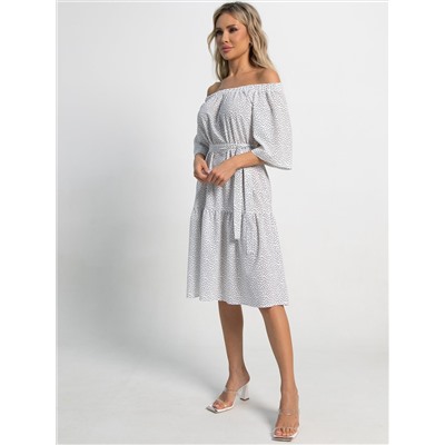 Платье с поясом Дафна (белое) П15522-8М