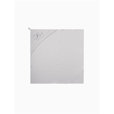 Полотенце - уголок муслиновое Крошка Я, 75×75 см, 100% хлопок, 120 г/м², серо-голубое