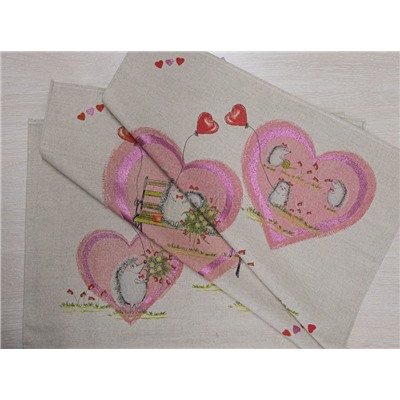 22С145-ШР+К/п.р/фкор Комплект полотенец из 3 шт. 45*60 "Ёжики-3" рис. 396