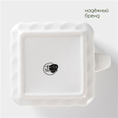 Банка для сыпучих BellaTenero, 800 мл, 14.5×11 см, с ложкой, с бамбуковой крышкой, фарфор, белая