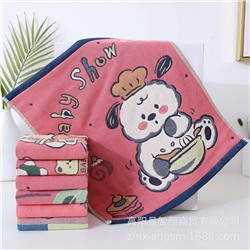 Fuchsia cartoon breathable gauze scarf, wholesale