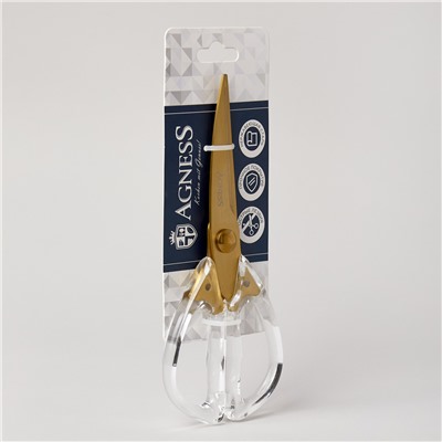 КУХОННЫЕ НОЖНИЦЫ ЦВЕТ АЙВОРИ, ТИТАНОВОЕ ПОКРЫТИЕ ЛЕЗВИЯ, 20,5СМ (МАЛ=12ШТ)