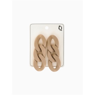 Серьги пластик «Цепь» восторг, светло-коричневые