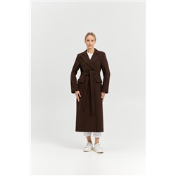 Пальто женское демисезонное 26895 (шоколад/рубчик)