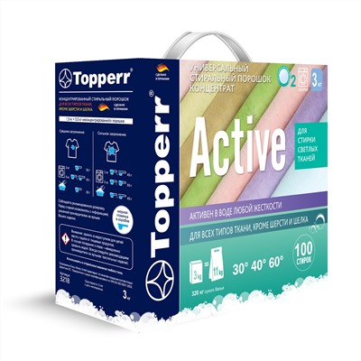 3218 Topperr Стиральный порошок, концентрат Active, 3000 г