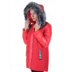 8179 RED Пальто женское с натуральным мехом Jarius