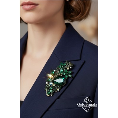 Брошь-кулон крупная с кристаллами БР4 модель БРО/16