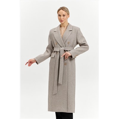 Пальто женское демисезонное 26326 (бежевый/диагональ)