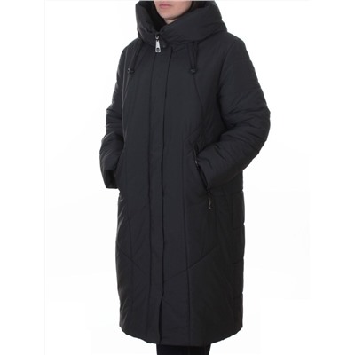 A615 GRAY/BLUE Пальто зимнее женское (верблюжья шерсть, 120 гр. холлофайбер)