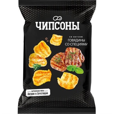 Чипсы Чипсоны со вкусом говядины со специями 90 г/ КДВ