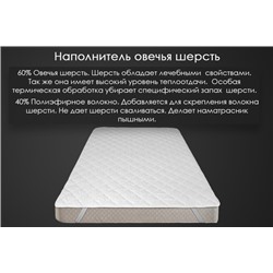 Наматрасник овечья шерсть микрофибра Реноме